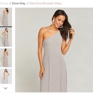 Show me your mumu dove grey one shoulder